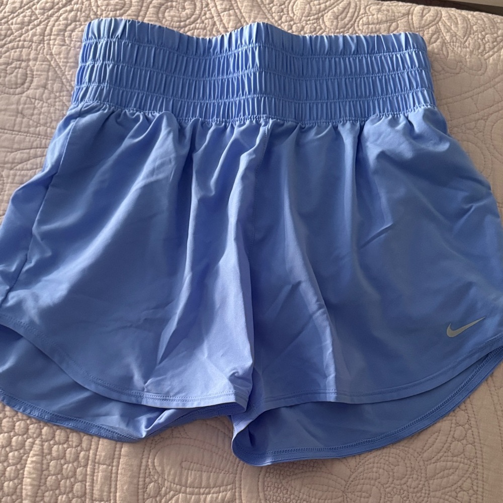 Nike Women's Light Blue ultra high waisted Athletic Shorts